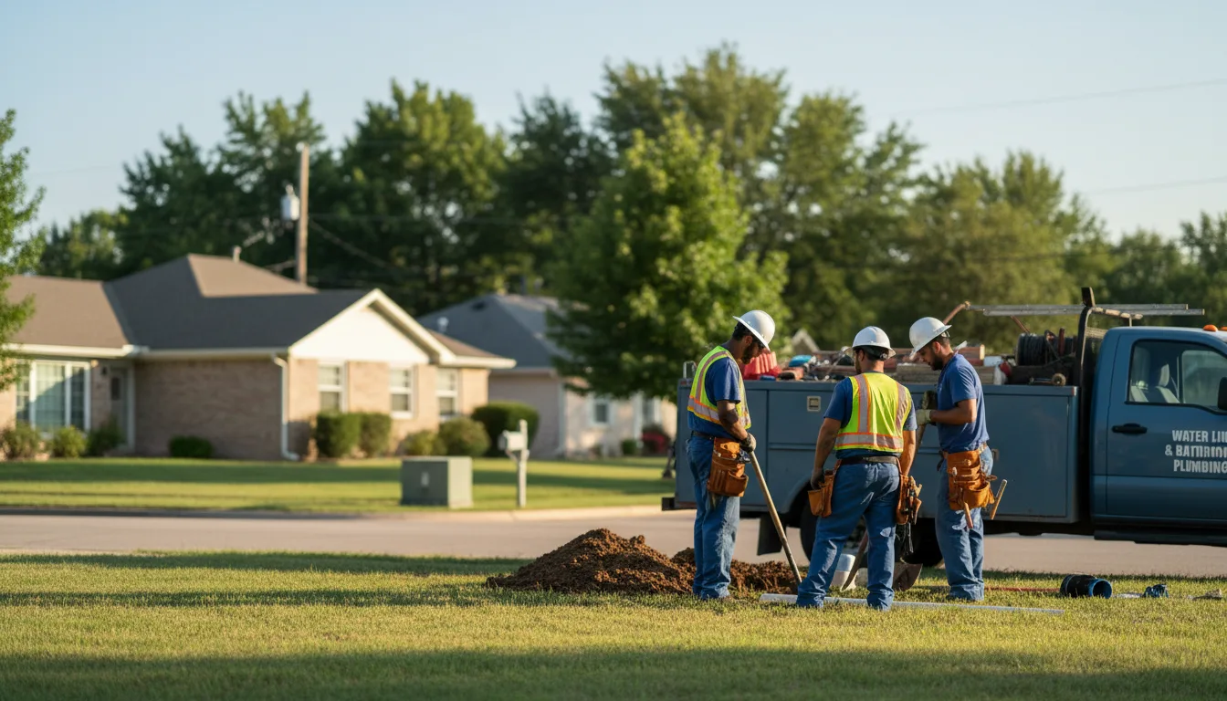 Residential water line and bathroom plumbing service in Grand Prairie, TX